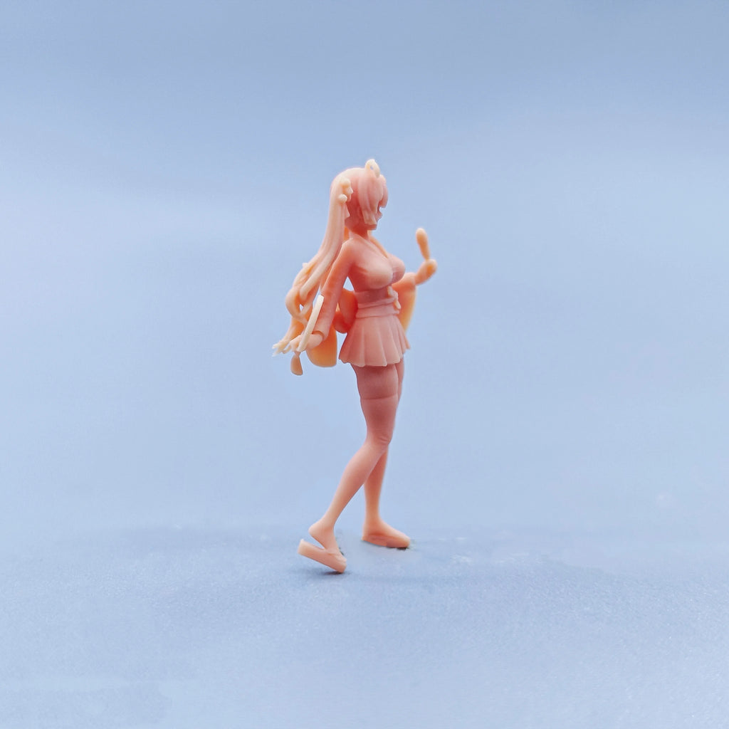 1/64 Figurines Scale Model Resin Kimono Honolulu Uncolored Miniatures Diorama Hand-painted D613