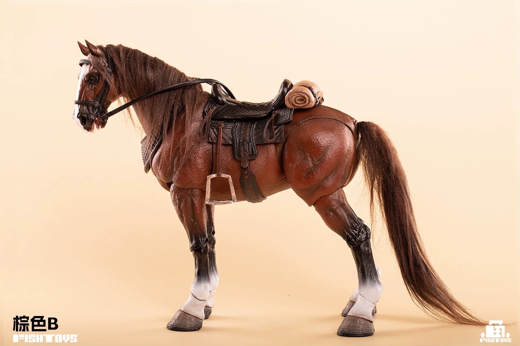 In Stock Authentic Fish Toys 1/12 Wasteland Series Basic Piebald Horse Mount Articulated Action Figure Animal Toy