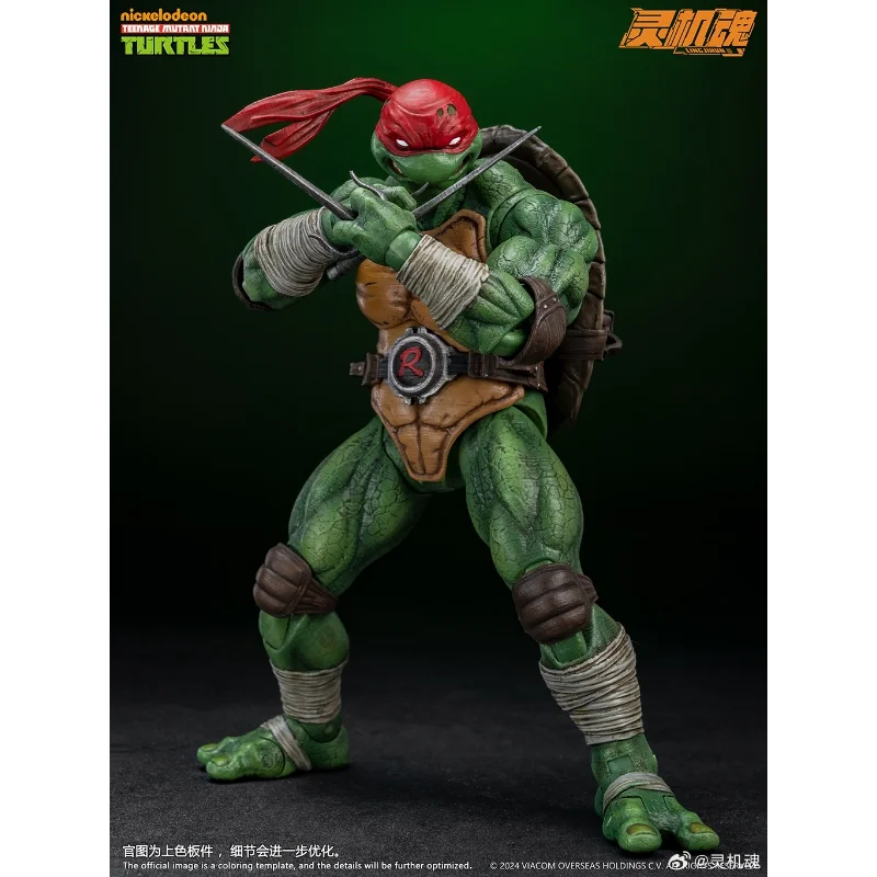 [NEW in Stock] LING JIHUN Genuine Teenage Mutant Ninja Turtles Leonardo Raphael 1/12 Movable Doll Model Toy Collection Gift