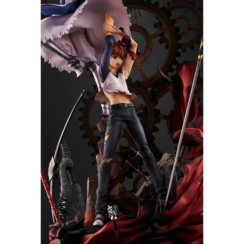 Fate/FGO 15. Jubiläum Saber und Emiya Shirou 59 cm PVC Actionfigur Anime-Figur Modell Spielzeug Sammlerpuppe Geschenk