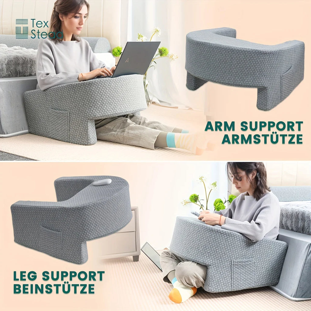 gaming armrest pillow, memory foam reading pillow, oversized support cushion, removable washable cover,,long session support,