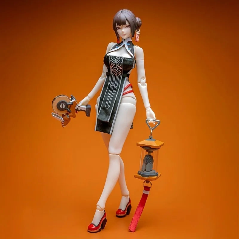 Mental Agent MAZ-01 Фигурка на жена Cheongsam в мащаб 1/10 със сменяемо лице, пълен комплект, 6-инчово тяло за колекционери и подаръци