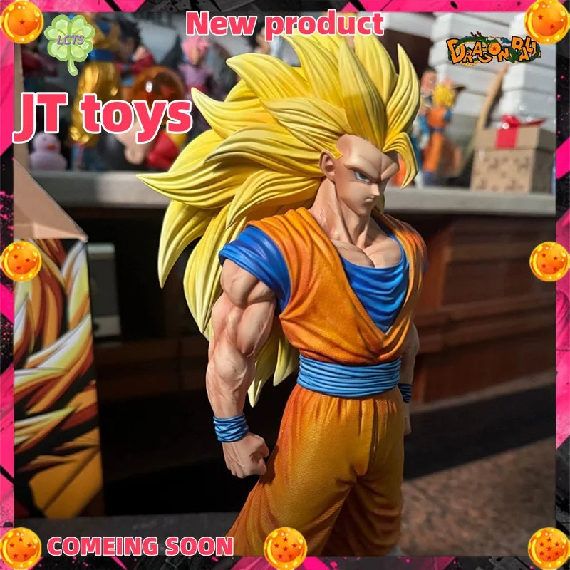 IN stock JT Toys 34cm Dragon Ball Anime Figure Son Goku Figurine Ssj3 Goku Figurine Super Saiyan 3 Figure PVC Model Gift