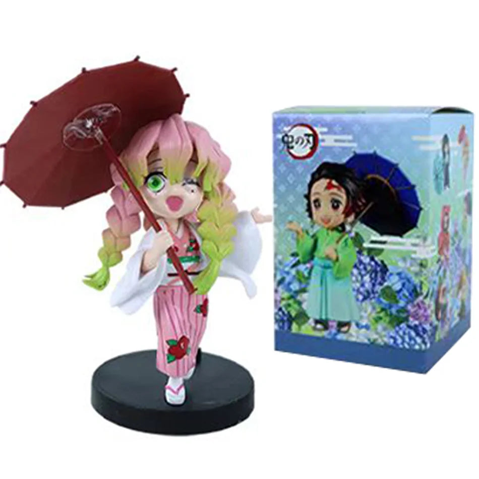 Demon Slayer Plum Rain Series Blind Box Nezuko Tanjiro Q Version PVC Figures Mystery Pack Birthday Christmas Gift
