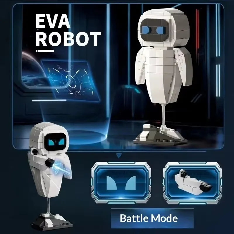 Anime Wall.E Eve Small Particle Robot Assembly Model Kit Action Figure Boy Puzzle Toy Buildable No Special Effects Collectible