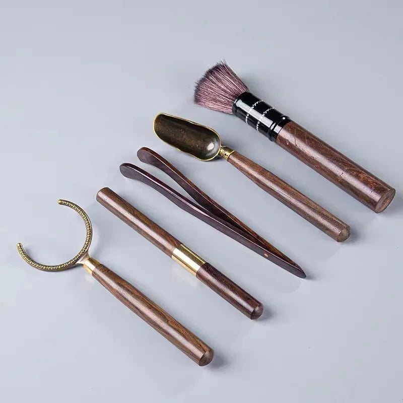 5 Teile/satz Teezeremonie Hitzebeständige Kung Fu Tee Werkzeuge Holz Chinesische Gongfu Teelöffel Tee Tong Nadel Set Teestube Zubehör