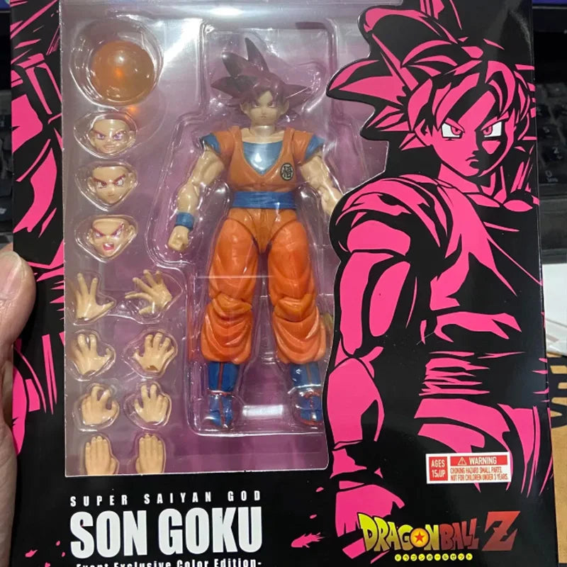 New Anime Dragon Ball Super Saiyan FullPower Goku Frieza Articulated Action Figures With Swappable Heads Model Gifts Collectible