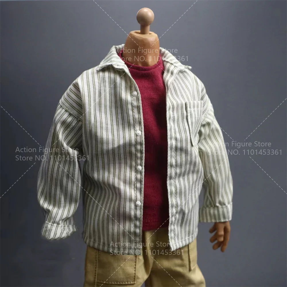 1/6 Scale Male Fashion Long Sleeves Plaid Shirt Jacket Sweatpants Streetwear Multi Pocket Harun Pants for 12" Action Figure Toys