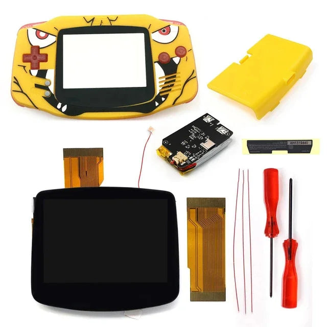 Hispeedido TYPE-C 1800 mah Battery Drop in 3.0" V5 Laminated LCD display For GBA IPS highlight screen  w/ UV housing Shell