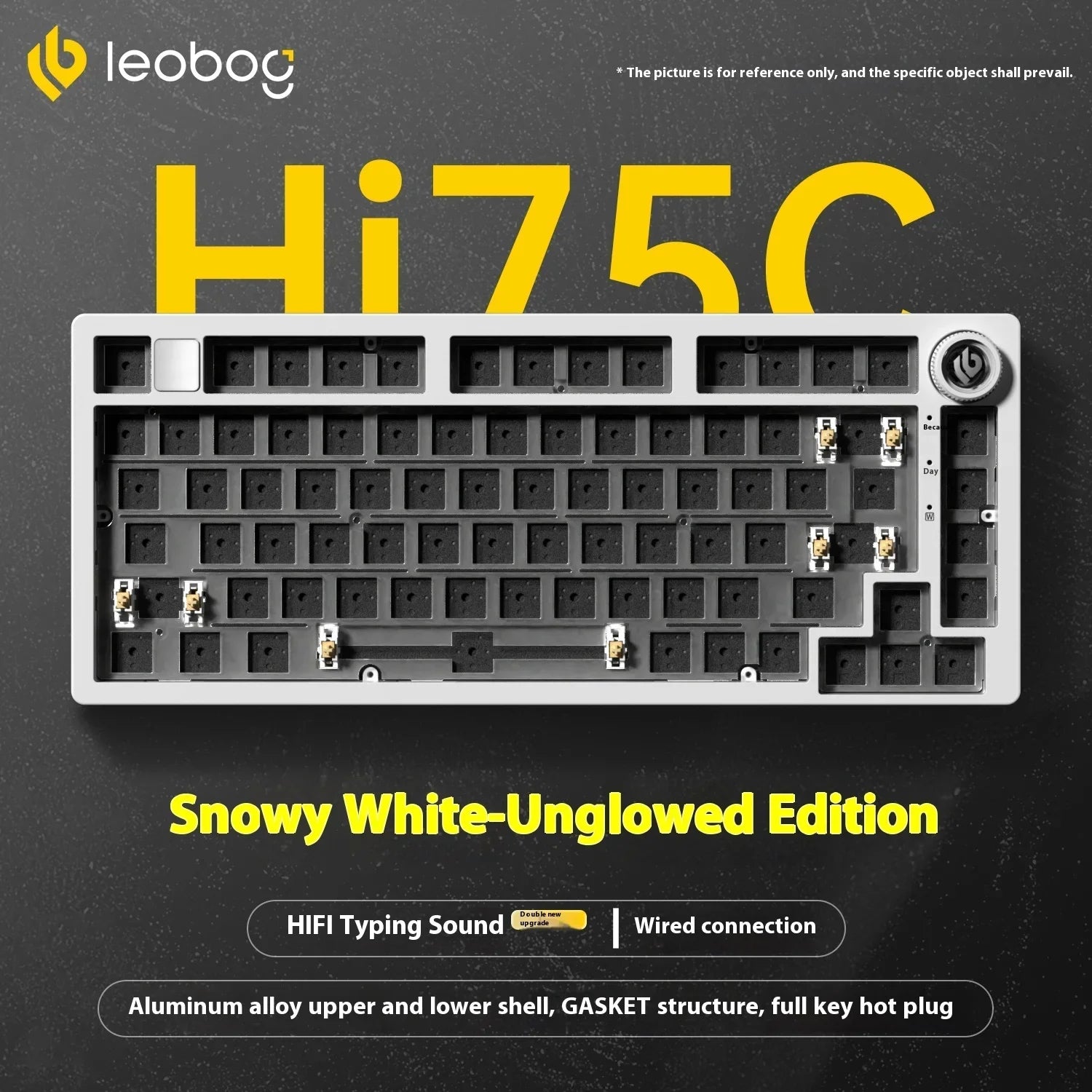 LEOBOG Hi75C Механична клавиатура 3 режима/кабелен комплект с гореща замяна с копче RGB алуминиево уплътнение Hi75C Комплект клавиатура за компютър, персонализиран подарък