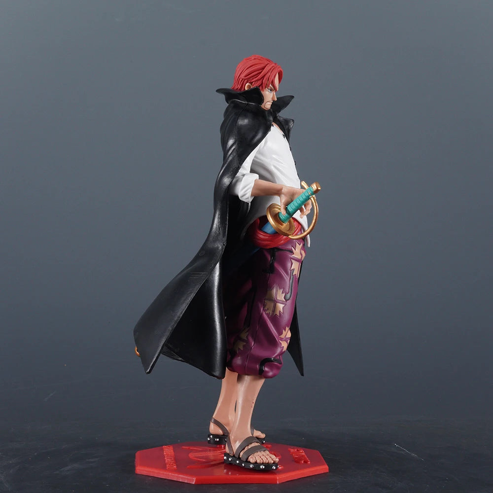 24.5cm Anime Figure One Piece Figure Shanks Figure Luffy PVC Statue Collectible Model Toys Gifts