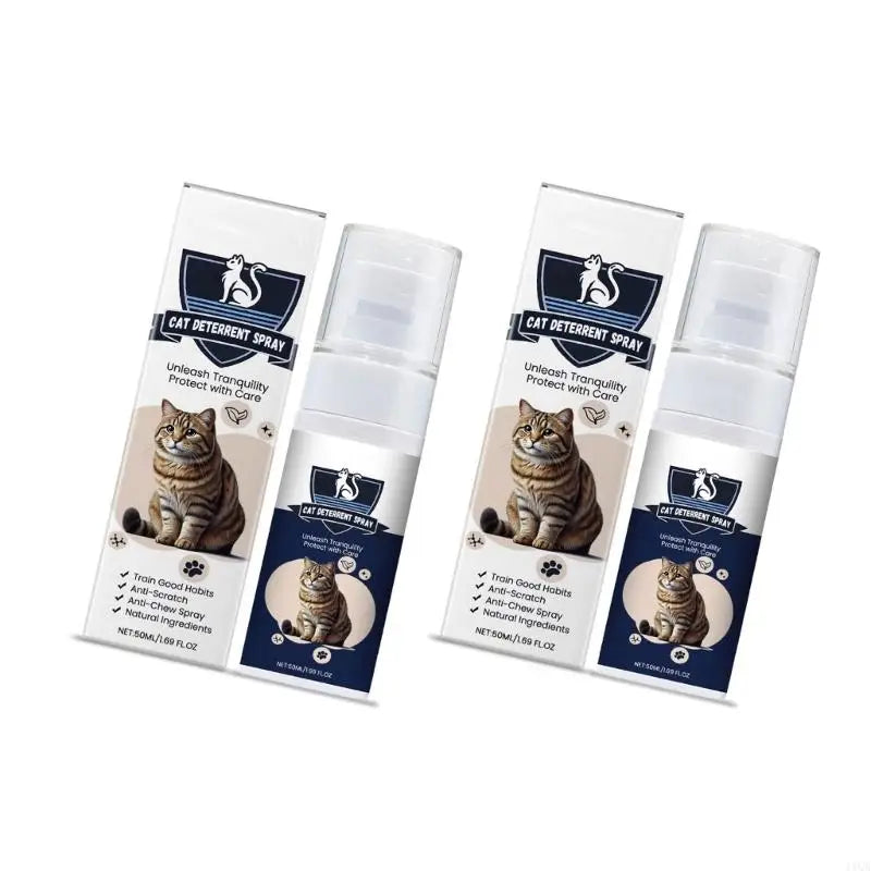 11UA 2Bottle Cats Training Deterrents Sprayer 50ml Gentle Formula for Protecting Furniture and Environment Safe for Pet