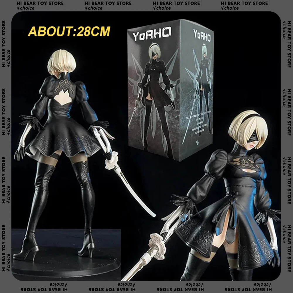 Yorha Figur NieR Automata 2B Nr. 2 Typ B Anime Figuren Deluxe 28 cm PVC Modell Action Figur Sammlung Dekoration Spielzeug Geschenke