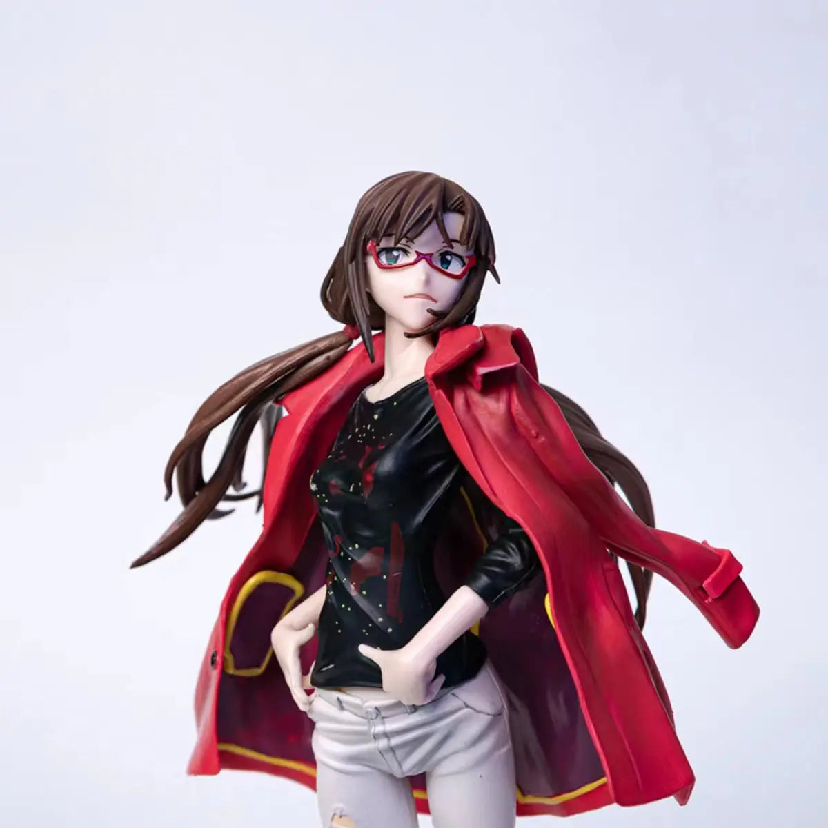 Anime EVANGELION Mari Makinami Illustrious Figure Fashion Dress Up Red Jeans Model Ayanami Rei Toy Gift Collection PVC 27CM