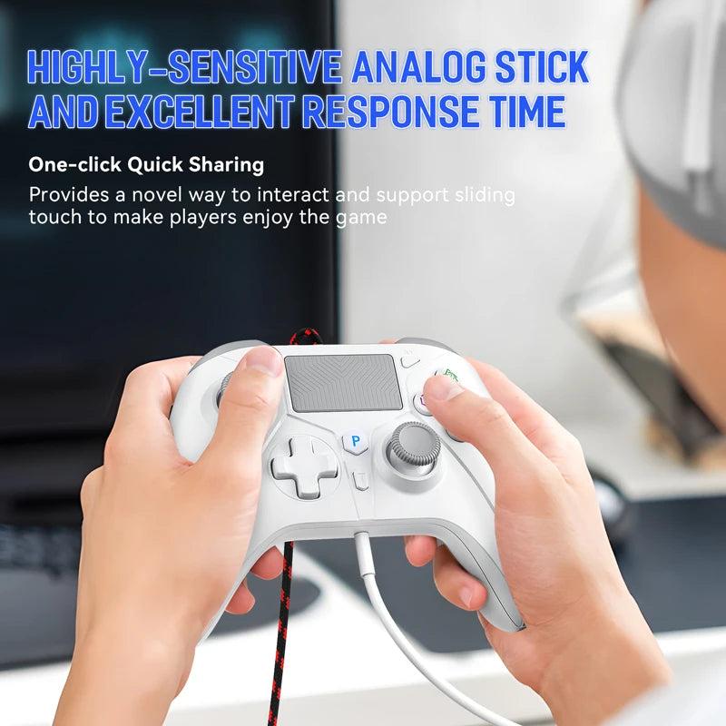 Gamepad for PS5/Pro/Slim/PC Console Controller Dual Vibration Turbo Function 2M Wired Cable Joystick Remote Game Control Rocker