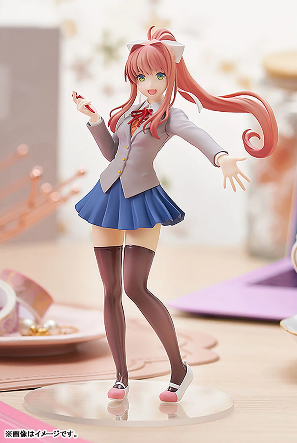 Original Genuine Good Smile Company Prepainted Pop Up Parade Doki Doki Literature Club! Monika H=180mm Game Character Figure
