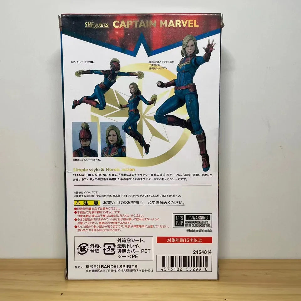 15cm Marvel Super-Heroes Anime Figure Series Captain Marvel SHF Action Figure Statue Pvc Model Dolls Collect Ornaments Gift Toys