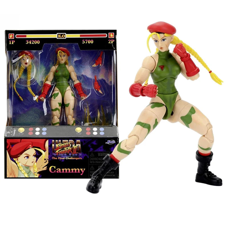 JADA Toys Action Figure Street Fighter 6" Guile Dee Jay Cammy With Window Box