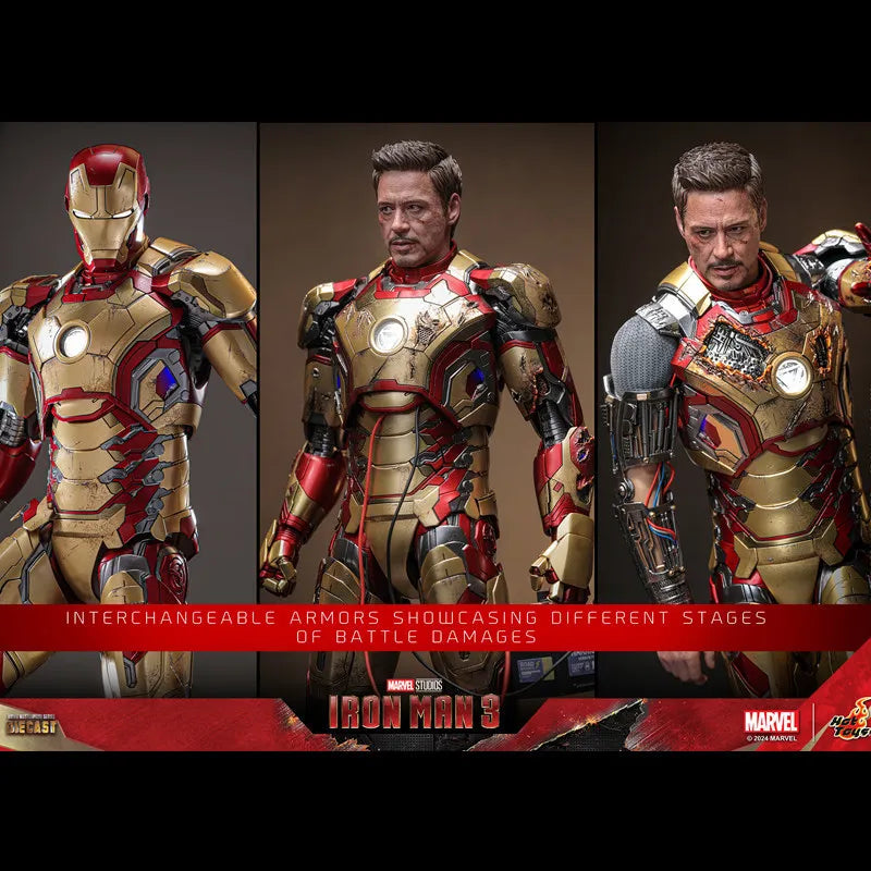 Genuine HT Iron Man Mark 42 2.0 Alloy Action Figure MMS759D66 Deluxe Special Edition Marvel Collectible Model For Collectors
