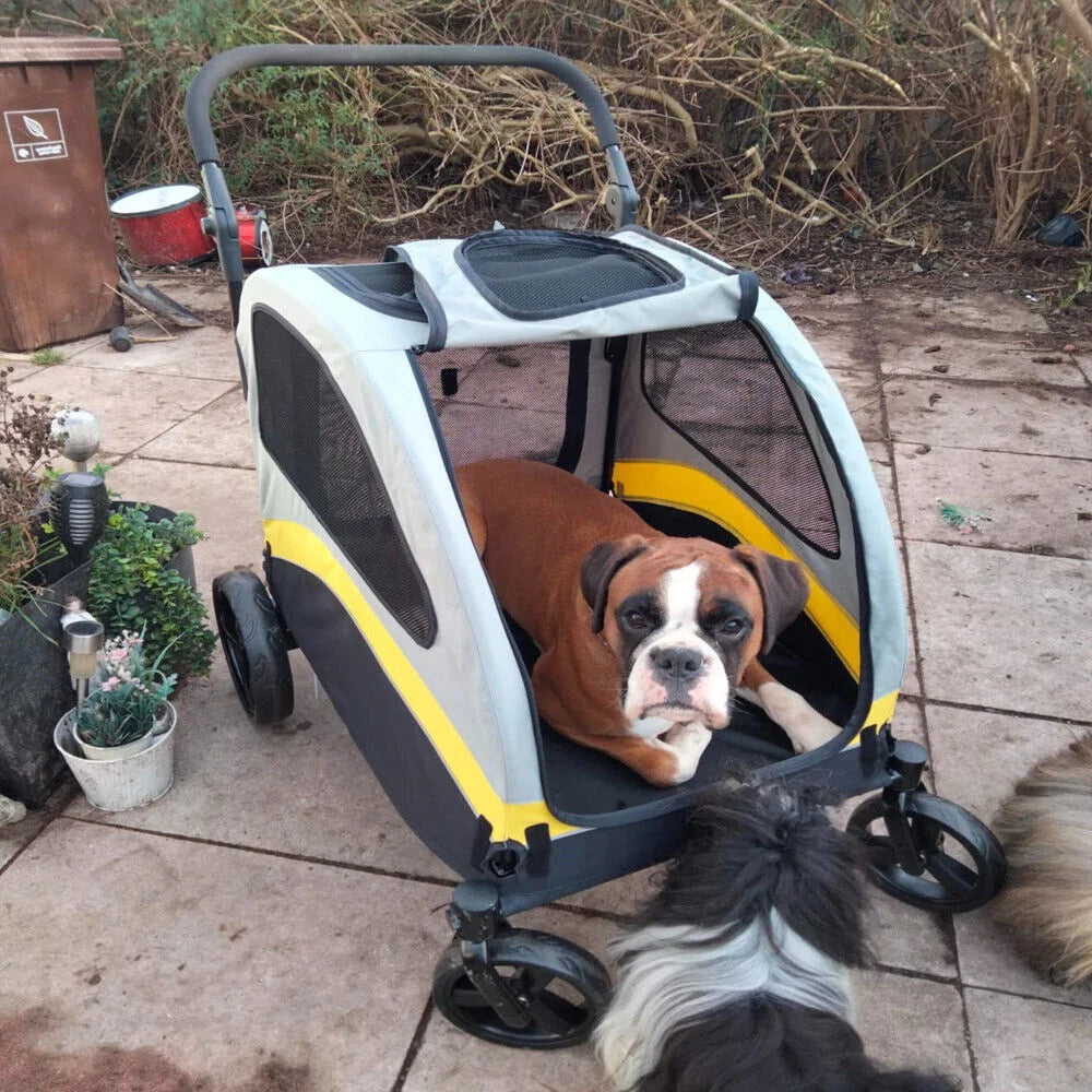 Premium Hundebuggy Kinderwagen 4 Rad Faltbarer Wagen Reisespaziergang Haustier Jogger Wagen Für Kleine Mittelgroße Große Hunde