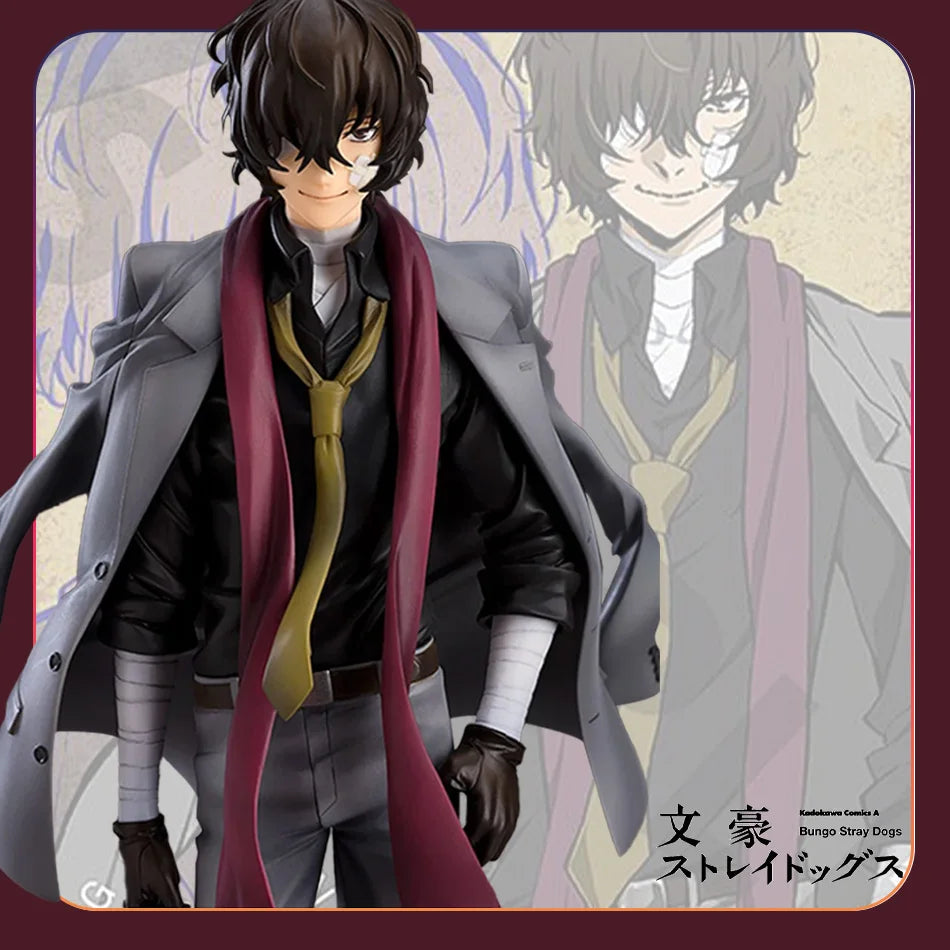 24 cm große japanische Anime-Figur Dazai Osamu aus Bungo Stray Dogs, Actionfigur aus PVC, Sammlerstück, Zubehör, Geburtstagsgeschenk
