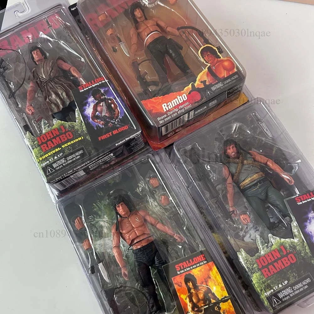 NECA Figure First Blood John J Rambo Stallone Action Figure Rambo 2015 Ver. Special Forces Soldier Avenger Sylvester Film Model