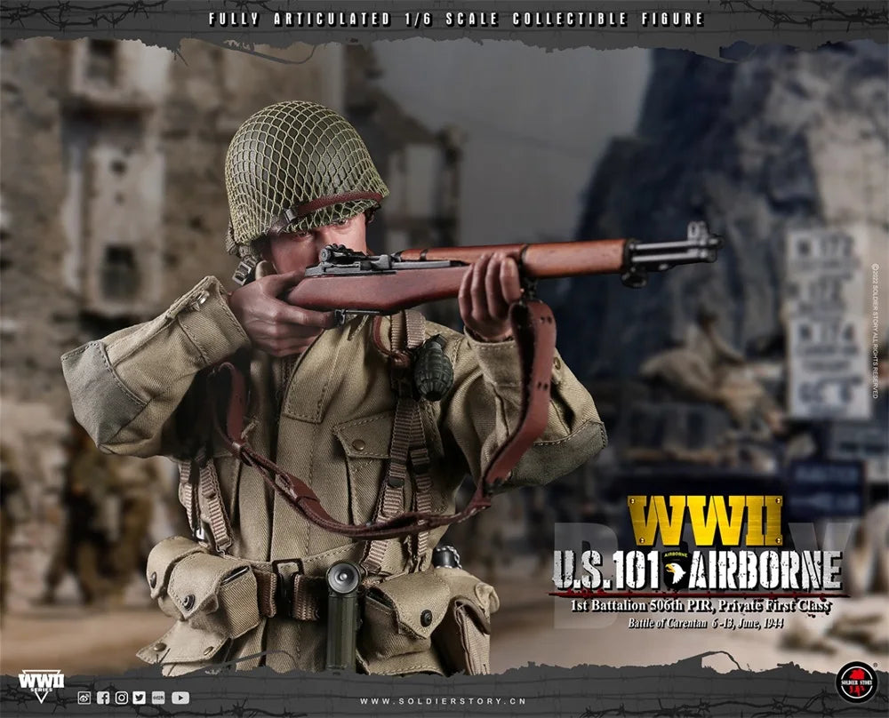 1/6 SoldierStory SS126 WWII US 101 Battalion Private First Class Ryan Mini Weapons Model M1 Garand Bazooka PVC Material For Fans