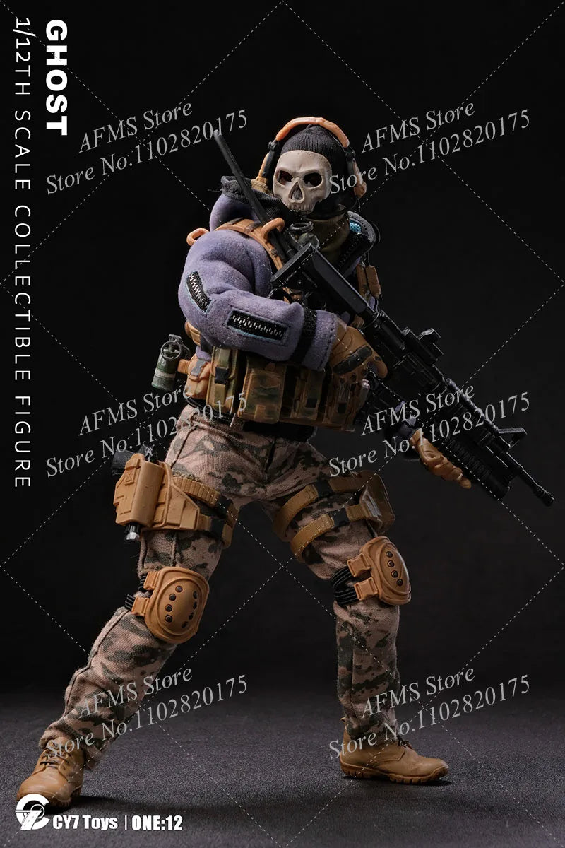 CY7 TOYS 1/12 Scale Collectible Figure Ghost Mini Military War Collection Dolls Full Set 6Inch Male Soldier Action Figure Model