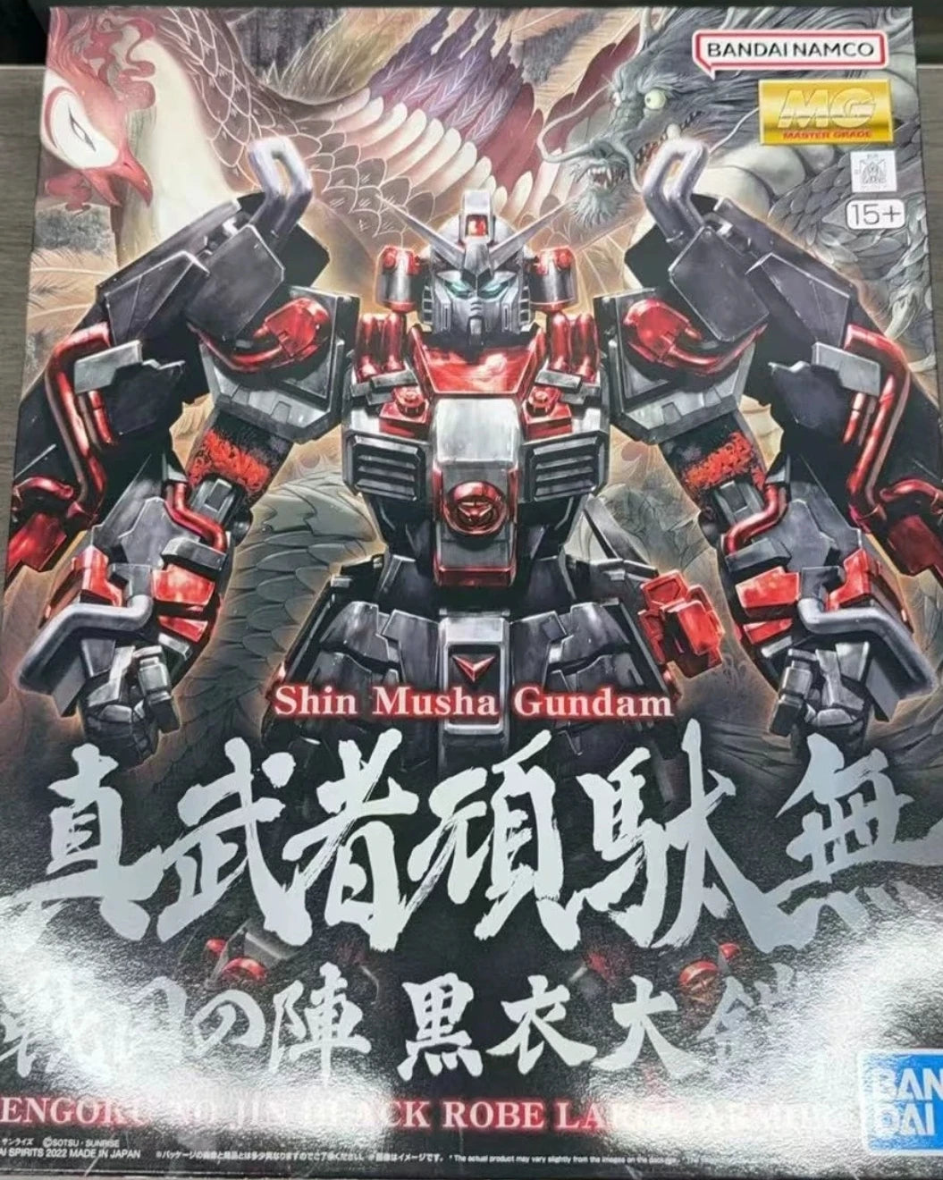 BANDAI Original Box MG 1/100 Shin Musha Gundam SENGOKU NO JIN BLACK ROBE LARGE ARMOR Assembly Ornaments Collection Toy in Shock