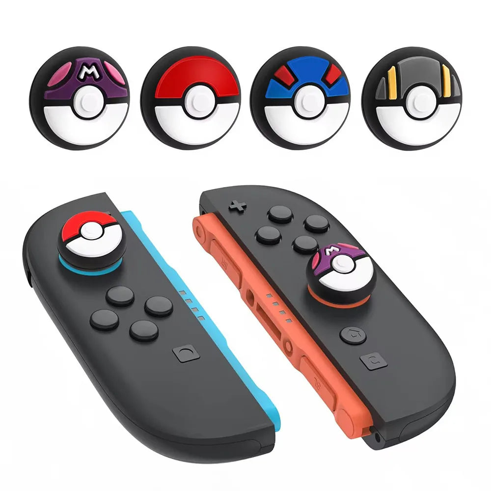 4pcs Cute Silicone Soft Thumb Grips Joystick Cap Analog Stick Cover For Switch 2 Joy-con Controller Game Accessories