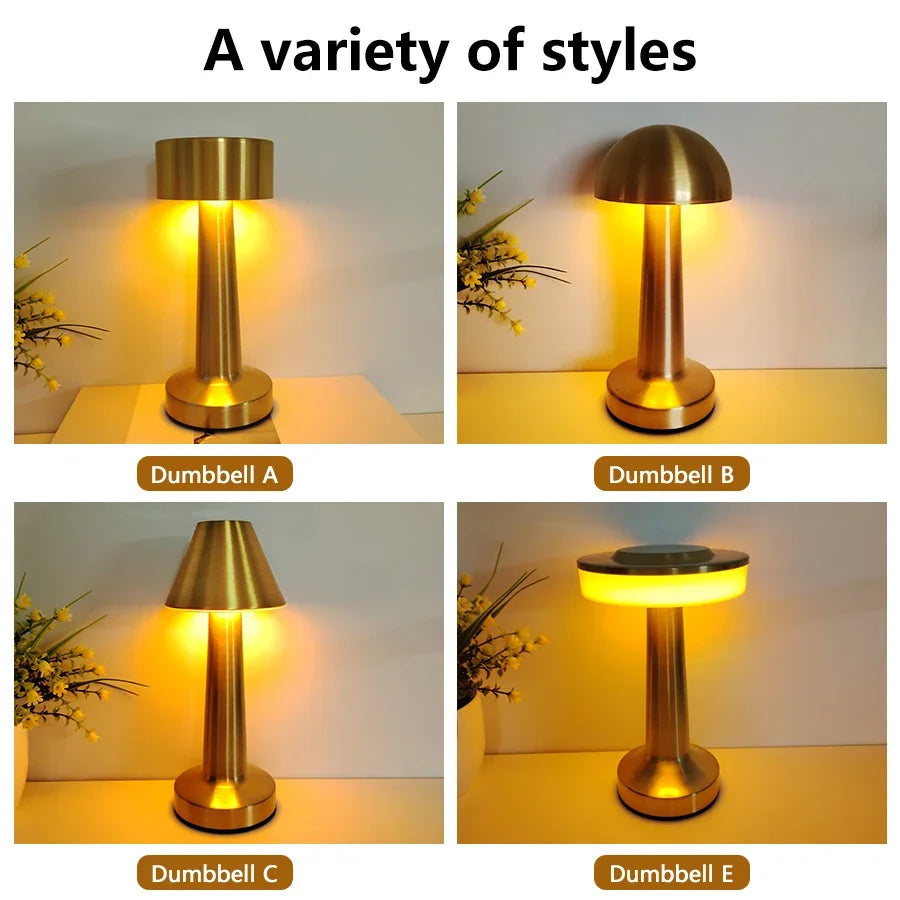 Metal Series Table Lamp Touch LED Lamp Simple Desktop Decorative Lamp Bedside Night Light For Bar, Coffee Table, Restaurant