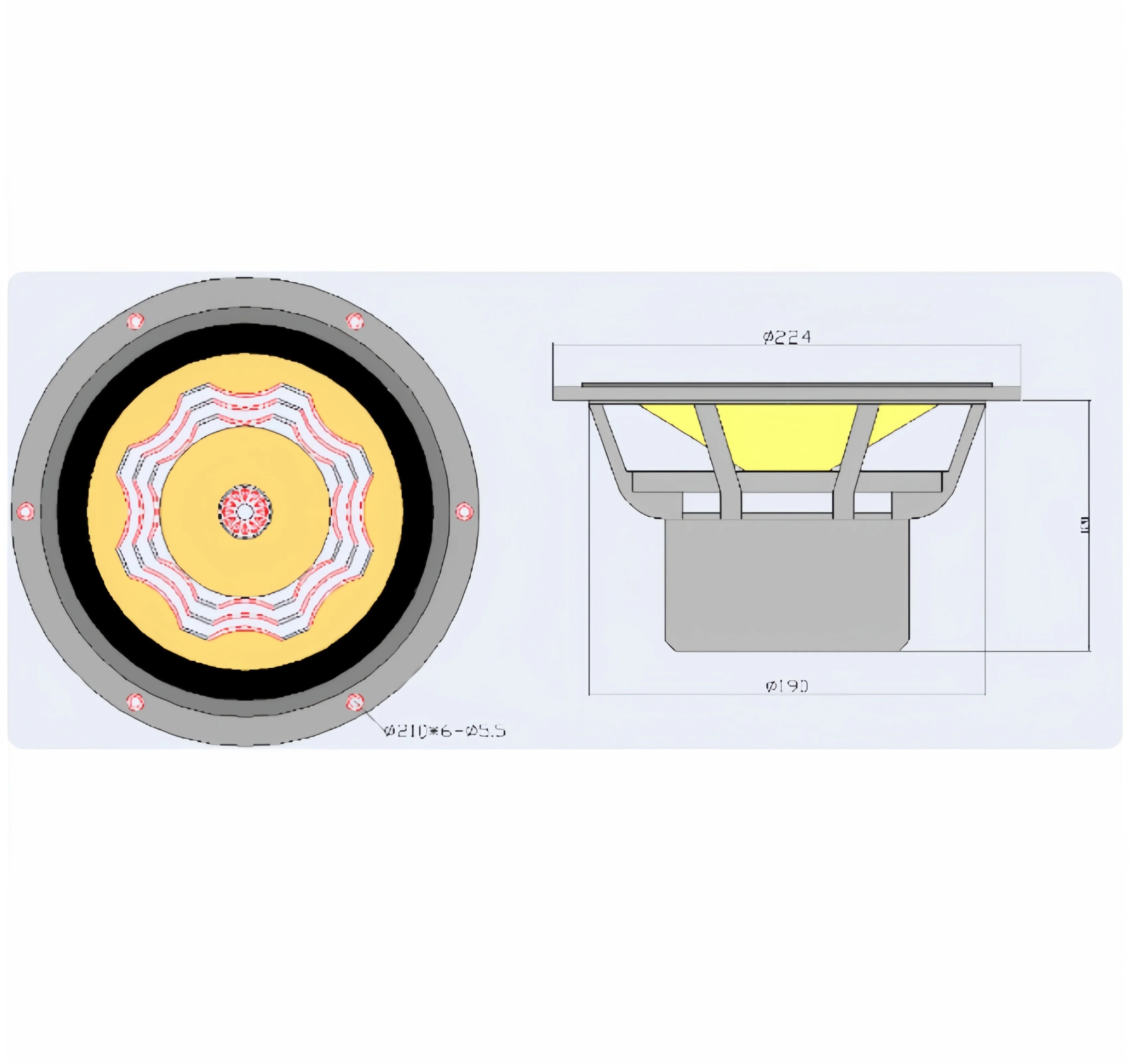 B-1566 LiiSong Silver-8 8 Inch Full Frequency Speaker 25 - 50 W 8 Ohm (1 Pair)