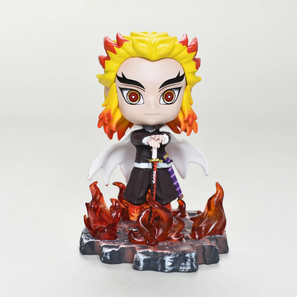10cm/3.93in Anime Demon Slayer Figure Rengoku Kyoujurou Figure Collection Statue Model Toy Gift