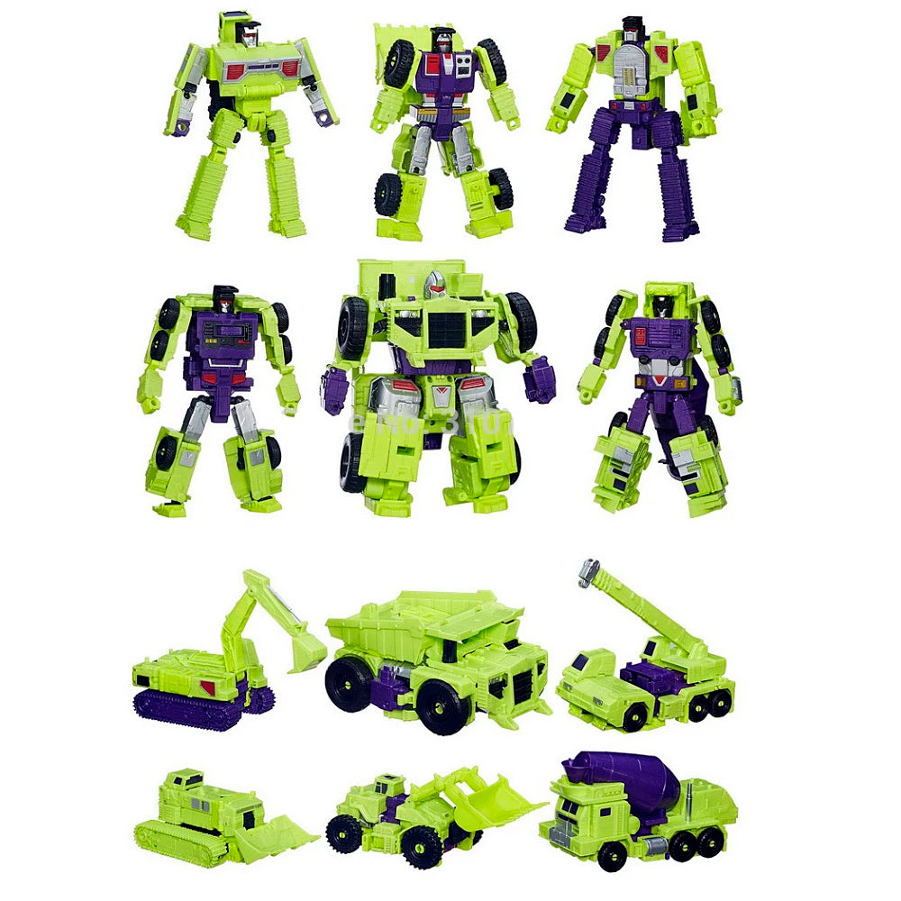 HZX 6In1 Devastator Haizhixing Transformation Toys Anime Action Figure KO G1 Robot Aircraft Engineering Vehicle Model NO Box