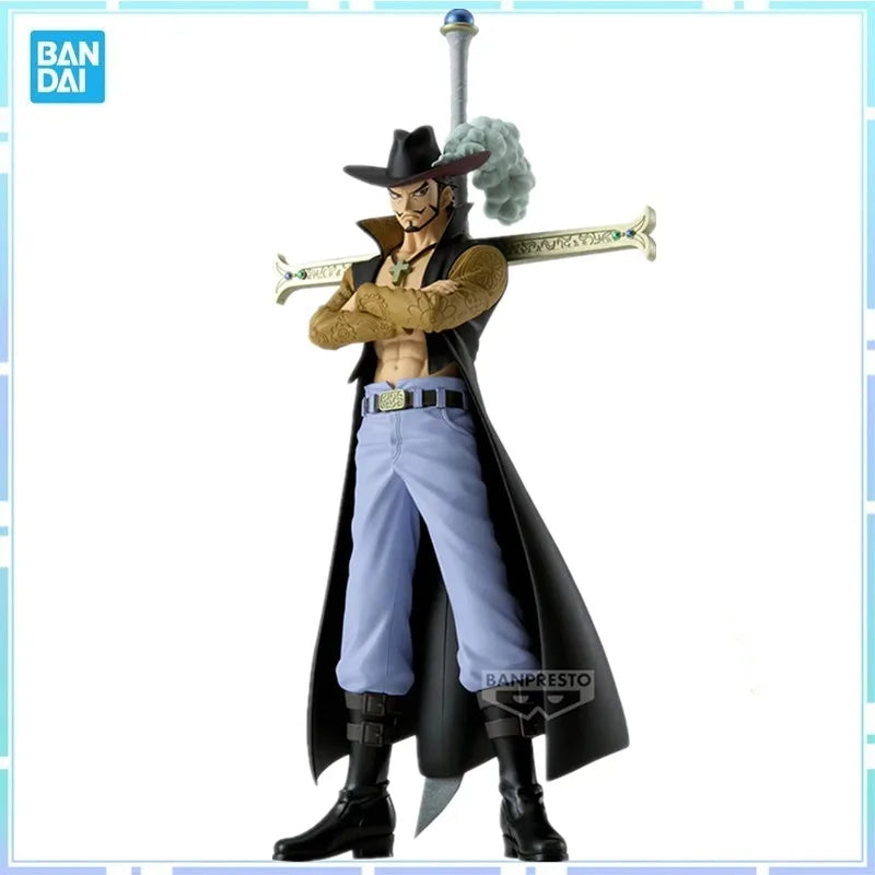 Bandai Original Banpresto Anime ONE PIECE DXF Falkenauge Mihawk PVC Action Figure Sammeln Modell Spielzeug Geschenke