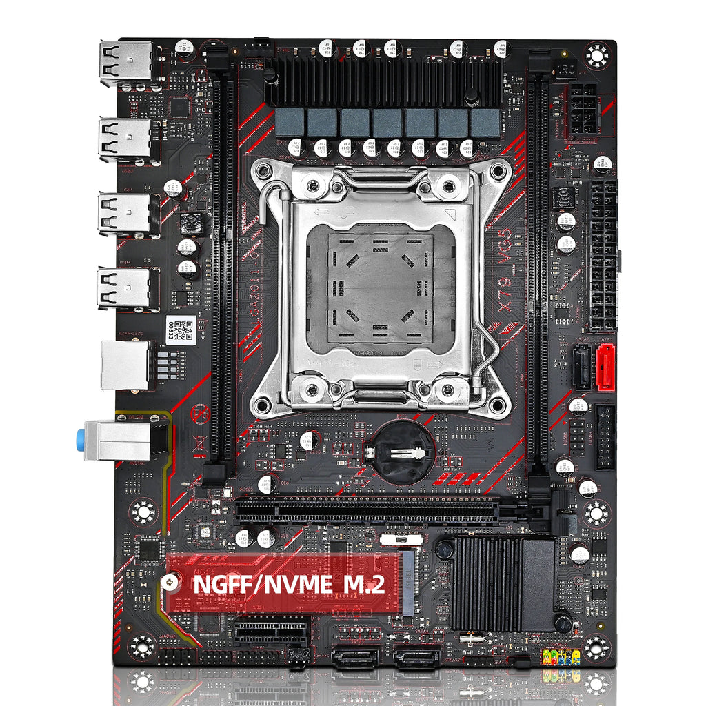 ZSUS X79 Motherboard Set Kit With Intel LGA2011 Xeon E5 2630 V2 CPU DDR3 1*16GB ECC RAM Memory Support M.2 NVME Slot