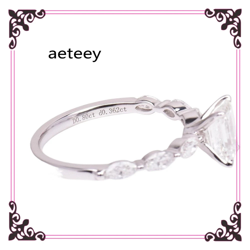 Custom 1CT Emerald Cut D/VS1 IGI-Certified Lab Diamond Engagement Ring in 9K/14K/18K Gold