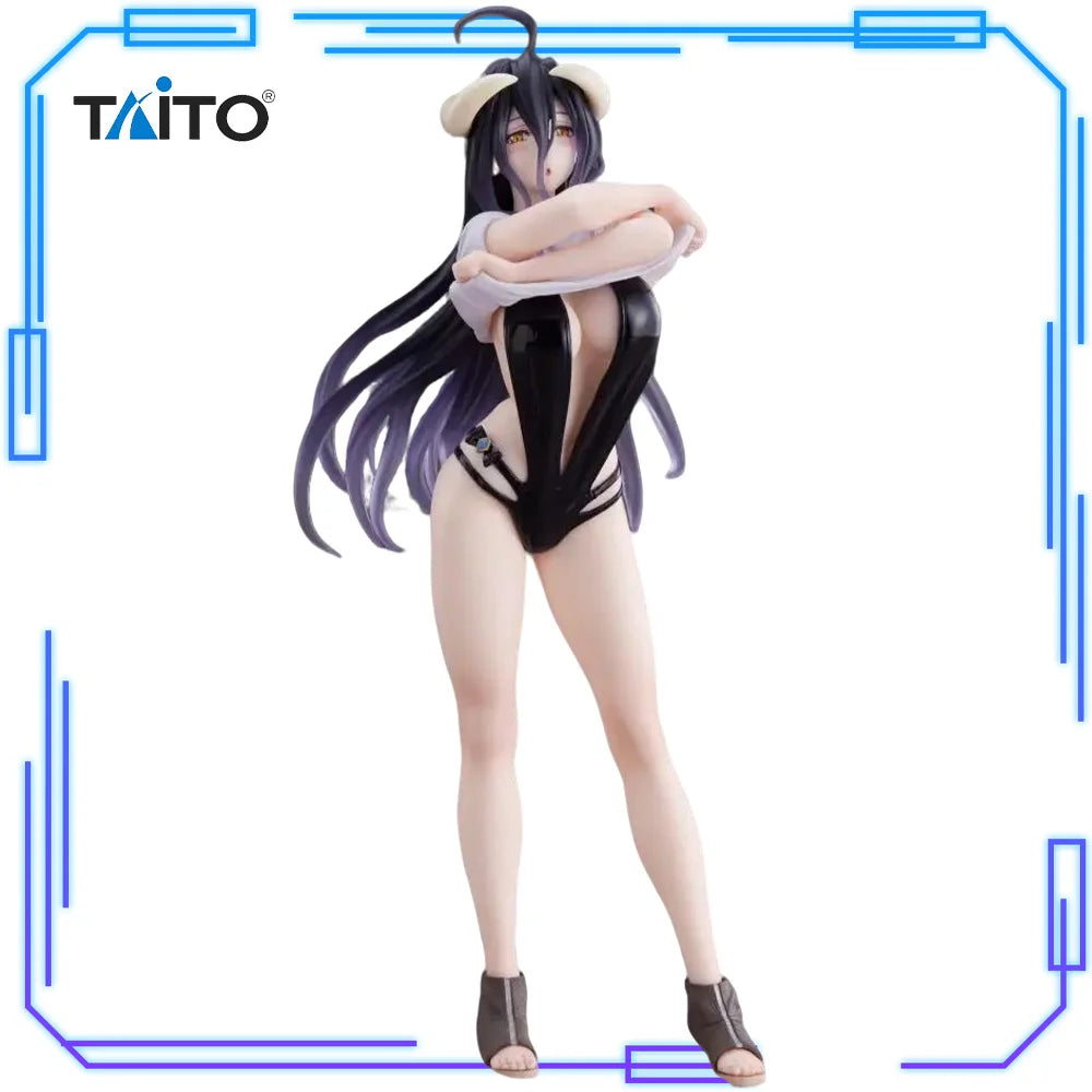 In Stock TAITO Original Genuine Anime Overlord IV Albedo Coreful Figure T-shirt Swimsuit Ver Renewal 18cm Collections Model Toys