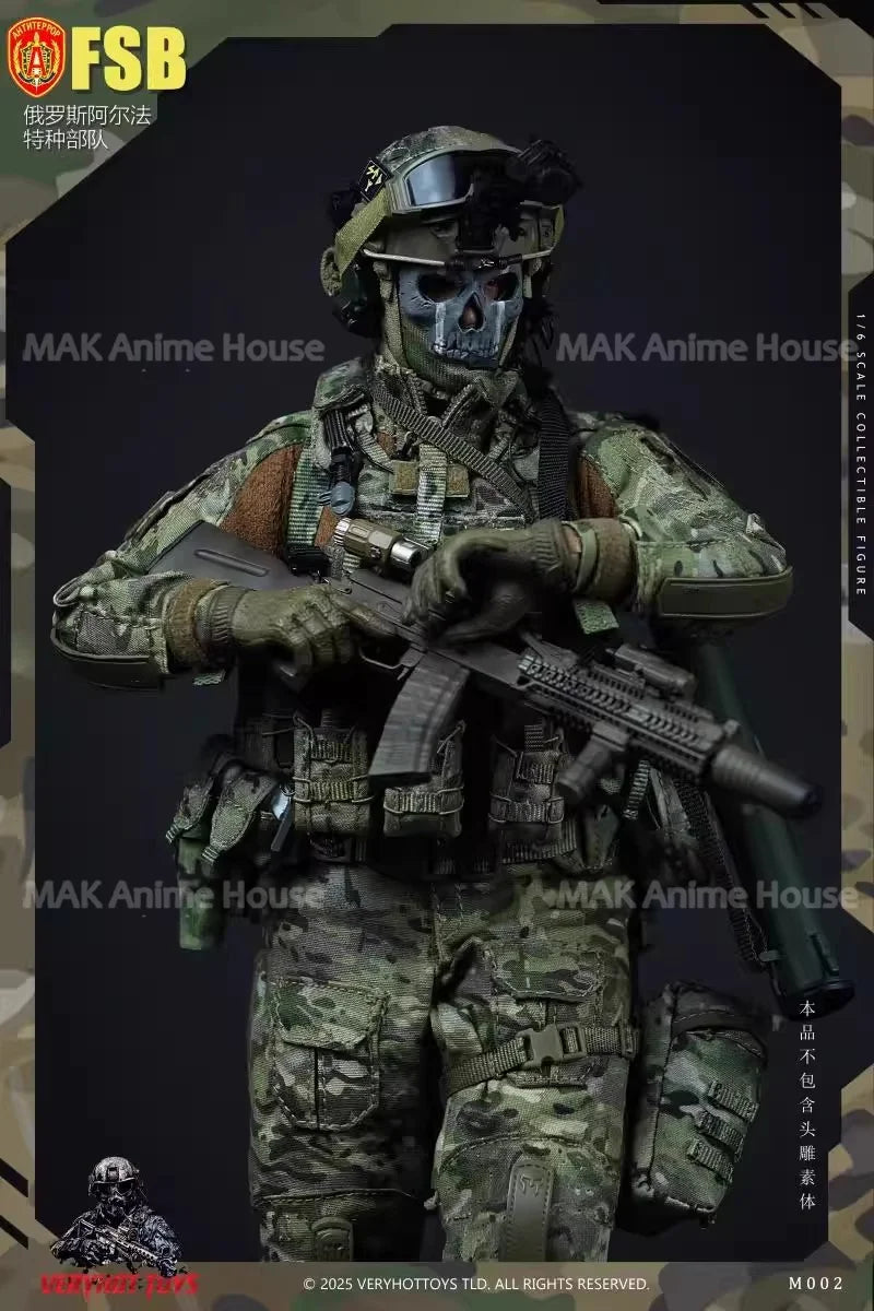 VERYHOT M002 1/6 Russian Alpha Special Forces Clothing Accessories Set Model Fit 12''Male Soldier Action Figure Body Doll