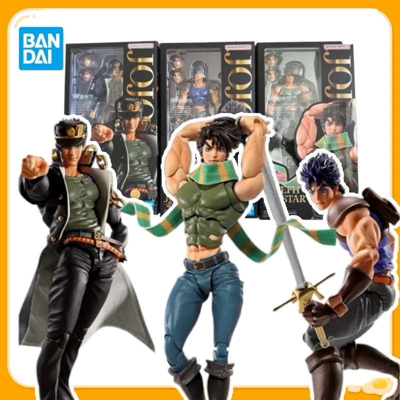 Hot Bandai Original Sh Figuarts Jojos Bizarre Adventure Stardust Crusaders Jotaro Kujo Jonathan Pvc Action Figure Gift For Adult