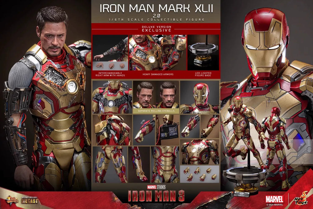 New In Stock Hottoys Iron Man Mk42 Ht 1/6 Mms758b Mms759b 2.0 War-Damaged Deluxe Edition Standard Edition Action Figure Toy