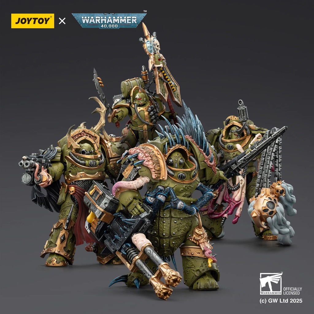 HIPLAY JOYTOY Warhammer 40K Horus Heresy Death Guard Plague Marine Icon bearer Blightlord Terminator 1/18 Scale Action Figure