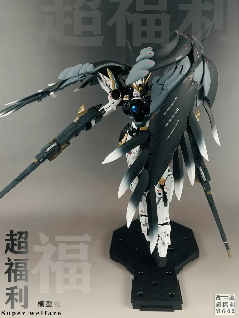 Bandai Gundam Finished Bandai Model Mg Flying Wing Zero Type Ka Version Color Change Black Swan Model Gundam Action Figure Gift