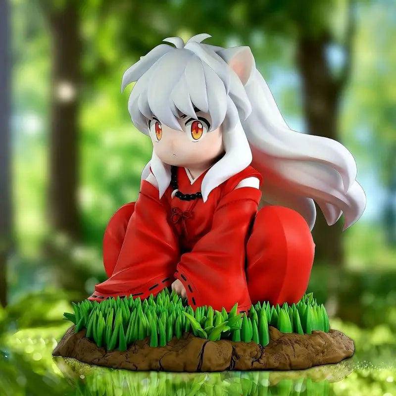 Anime Q Version Sitting Posture Inuyasha Nomi Childhood Sesshoumaru Action Figurine Gk Model Creative Ornament Desktop Toy Gift