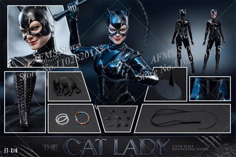 ET-X10 1/6 Scale Collectible Figure Cat Lady Catwoman Selina Kyle Bat Hero Series Full Set 12Inch Women Soldier Action Figure