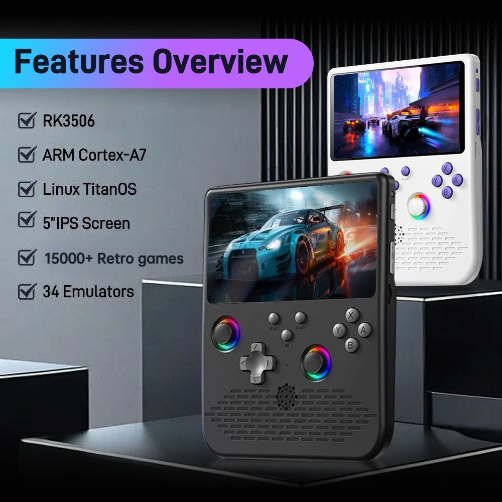 H5 Retro Games Console 4000mAh 5-inch IPS Screen Video Game Console 15000 Games Portable Game Player Supports 34 Simulator