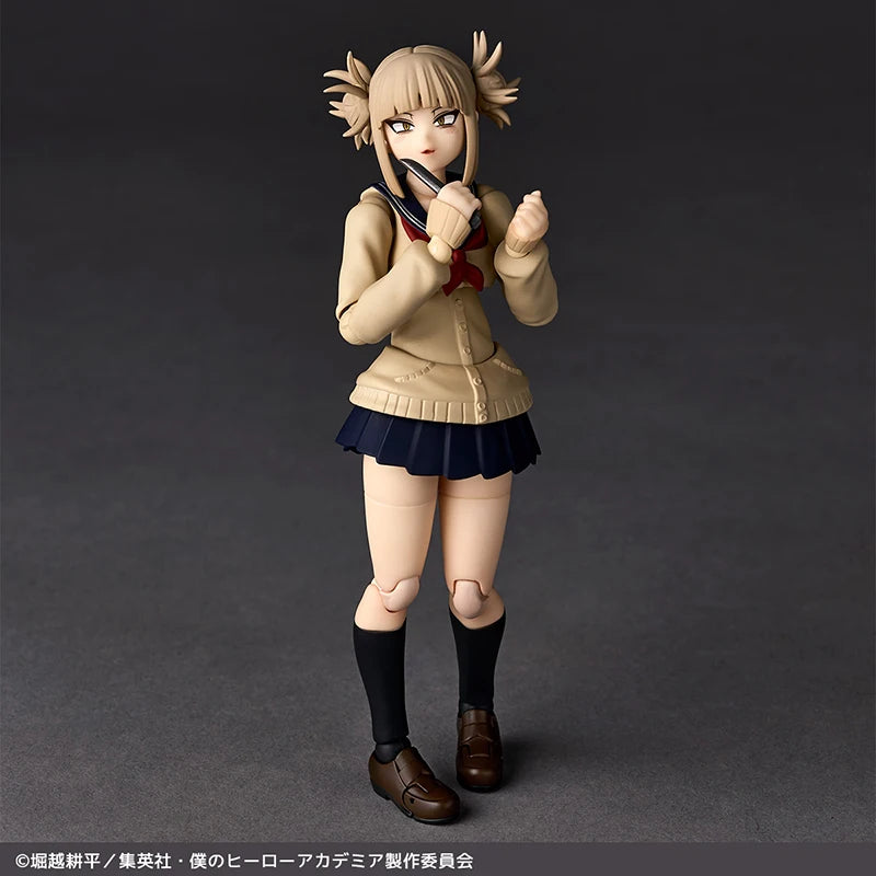 100% Original Kaiyodo Amazing Yamaguchi Revoltech NR072 My Hero Academia Himiko Toga Genuine In Stock Figure Model Toys