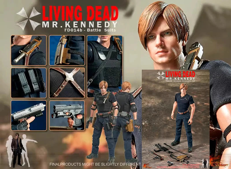 Auf Lager: Hot Heart 1/6 FD014 Mr. Kennedy Actionfigur, mutiger Killer Leon, zarte 30 cm große Figur, komplettes Set, Sammlerstück, Geschenk, Spielzeug