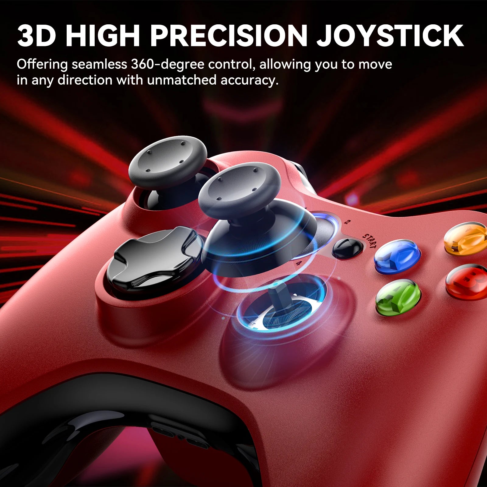 Безжичен контролер за Xbox 360 за Xbox 360/Slim/Elite/Winodow/PC, геймпад за видеоигри, 6-осен джойстик с двойна вибрация, 2.4G гейминг