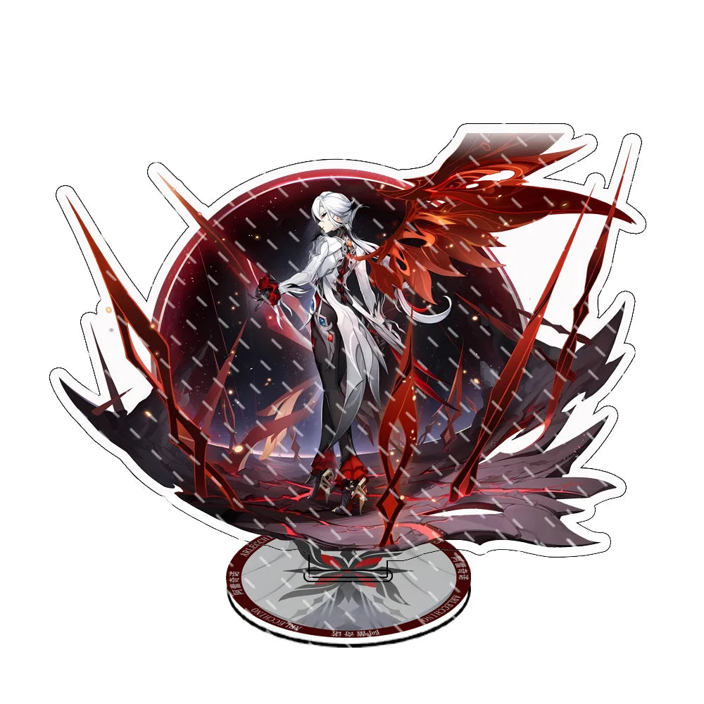 Anime Figur Genshin Impact Furina Arlecchino Xiao Yae Miko Yelan Acryl Stand Modell Platte Schreibtisch Dekor Stehende Zeichen Fans Geschenk